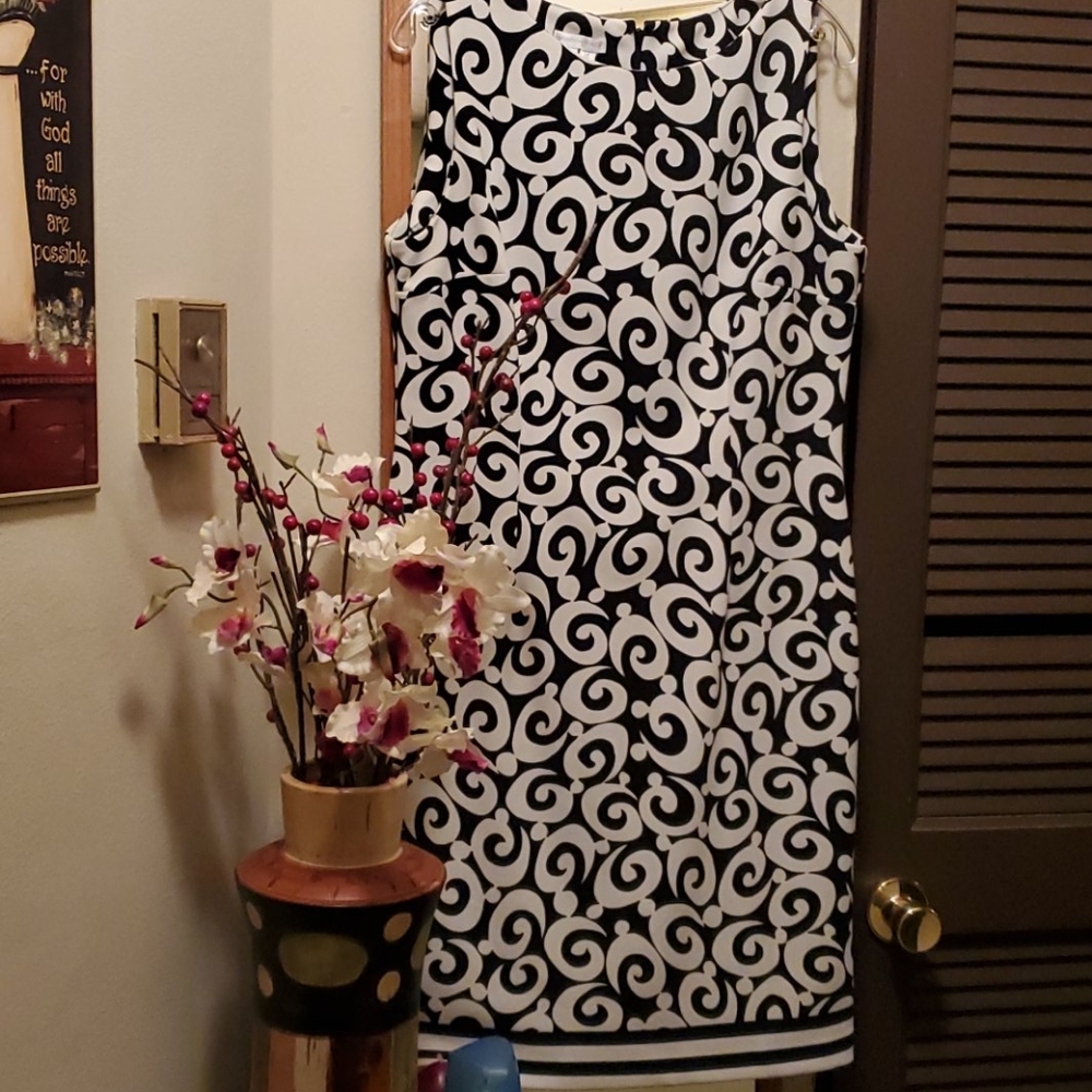 BLK AND WHT SLEEVELESS DRESS